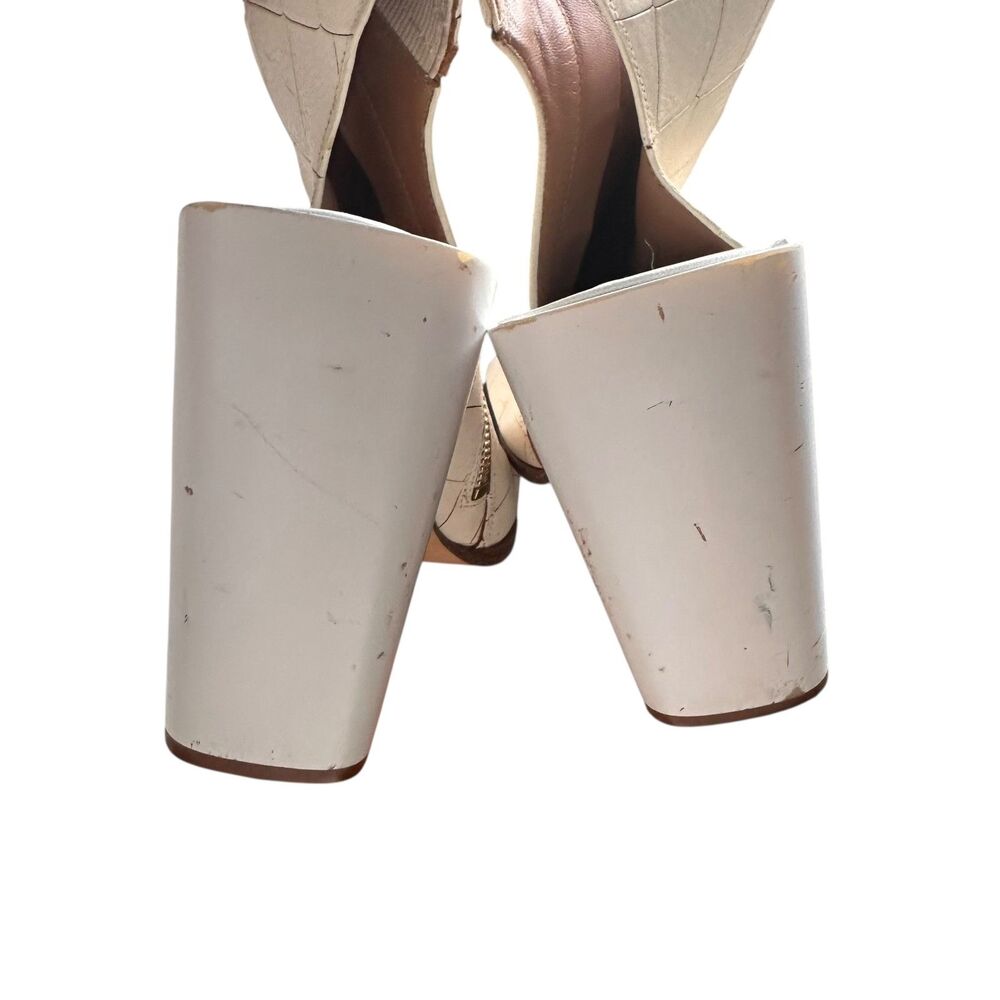 CALVIN KLEIN Amari Croc Embossed Leather Heeled Sandal Sz 8.5 - Picture 4 of 6